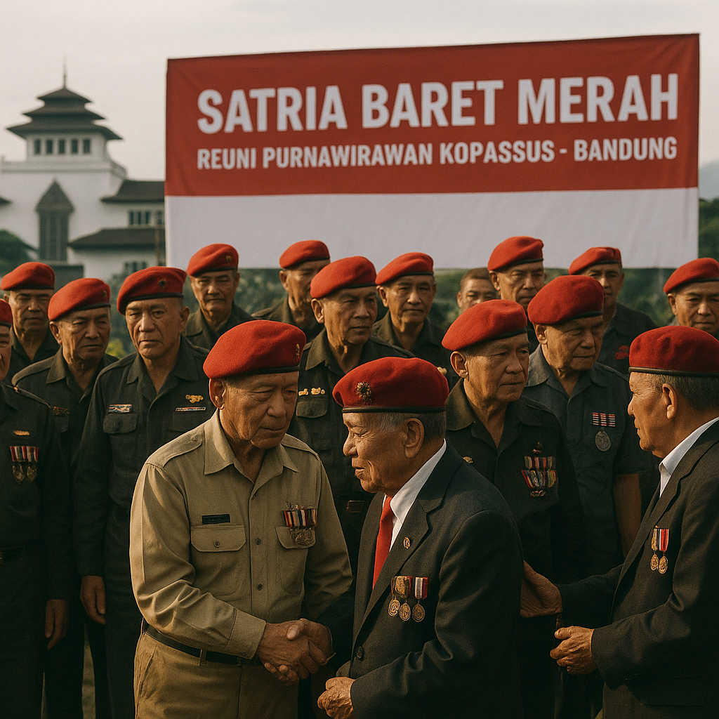 Purnawirawan Kopassus Gelar Reuni 'Satria Baret Merah' di Bandung, Kenang Perjuangan Operasi Lintas Medan