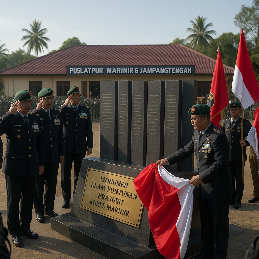 Puslatpur Marinir 6 Jampangtengah Resmikan Monumen Enam Tuntunan Prajurit Korps Marinir
