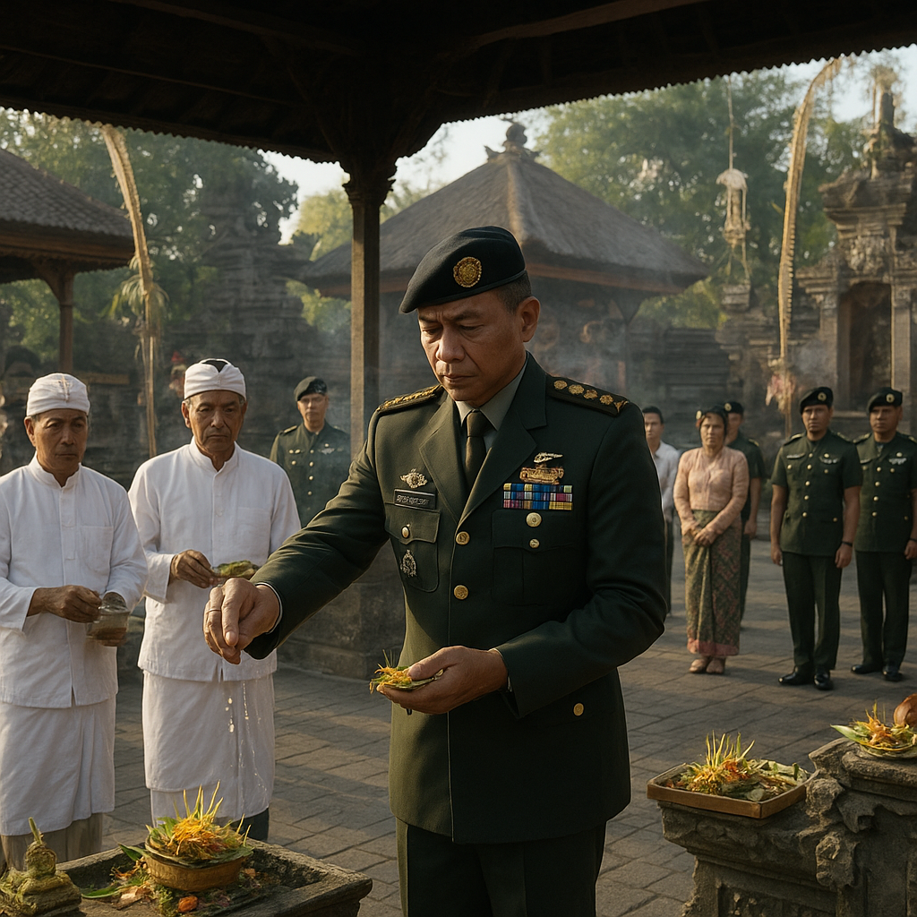 Upacara Melaspas Wantilan Pura Agung Udayana, Pangdam IX/Udayana Teguhkan Makna Spiritual di Markas Kodam