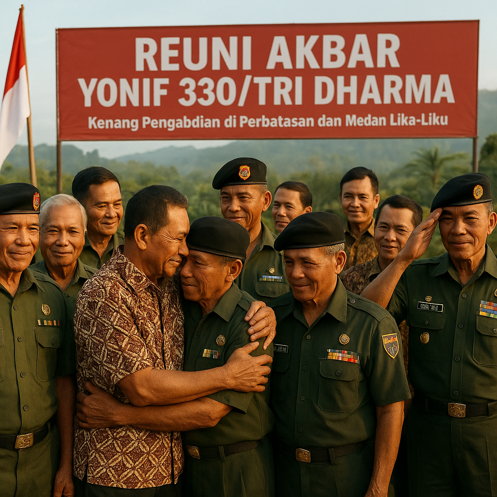Reuni Akbar Yonif 330/Tri Dharma, Kenang Pengabdian di Perbatasan dan Medan Lika-Liku