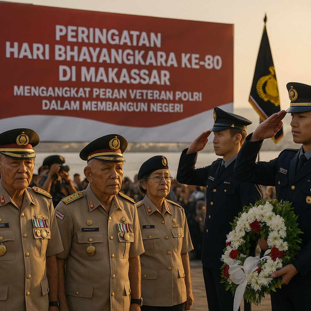 Peringatan Hari Bhayangkara ke-80 di Makassar, Angkat Peran Veteran Polri dalam Membangun Negeri