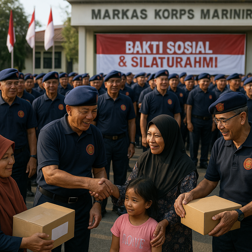 Purnawirawan Perwira Pertama Korps Marinir Gelar Bakti Sosial dan Silaturahmi