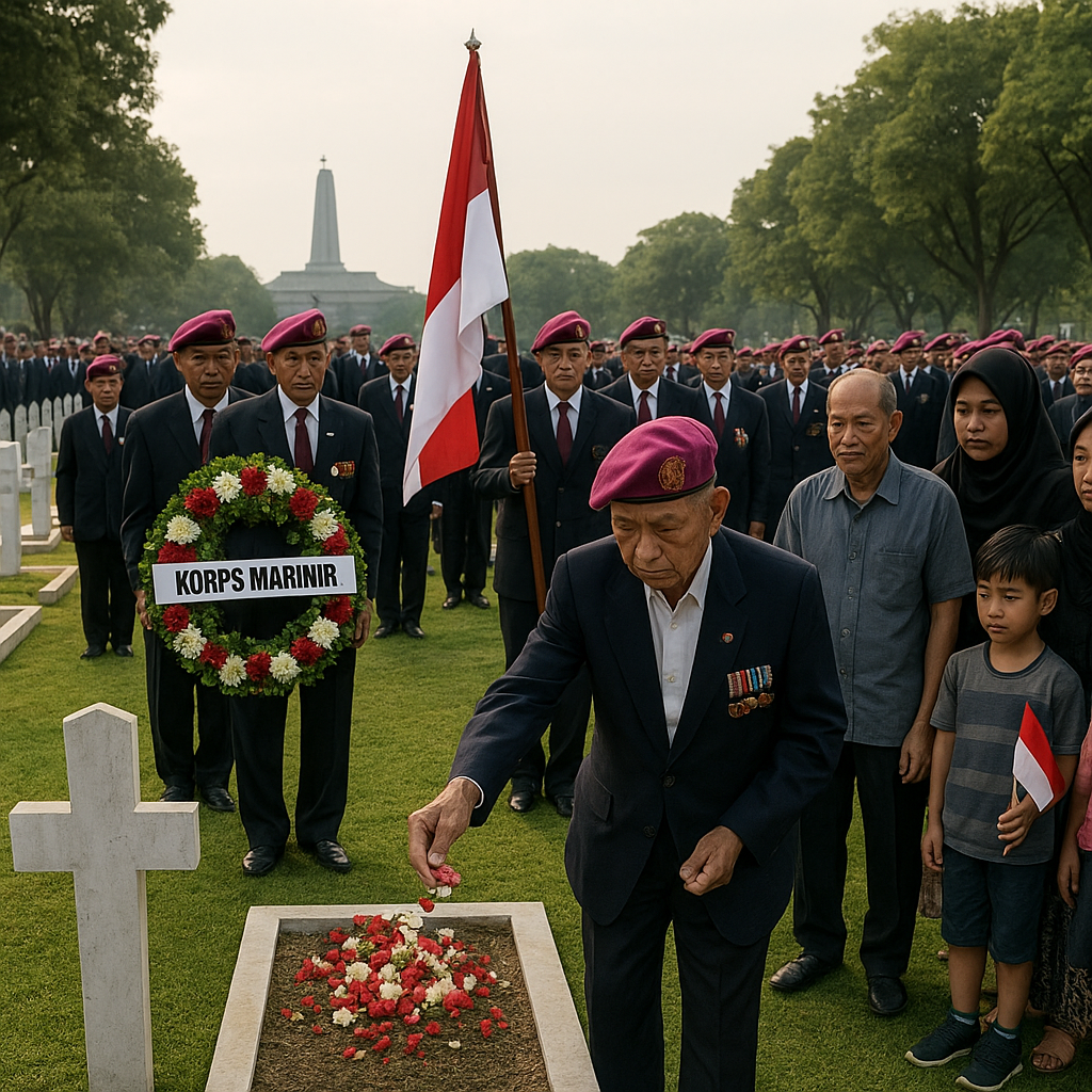 Ziarah ke TMP Kalibata: Purnawirawan Marinir Peringati Hari Kelahiran Korps