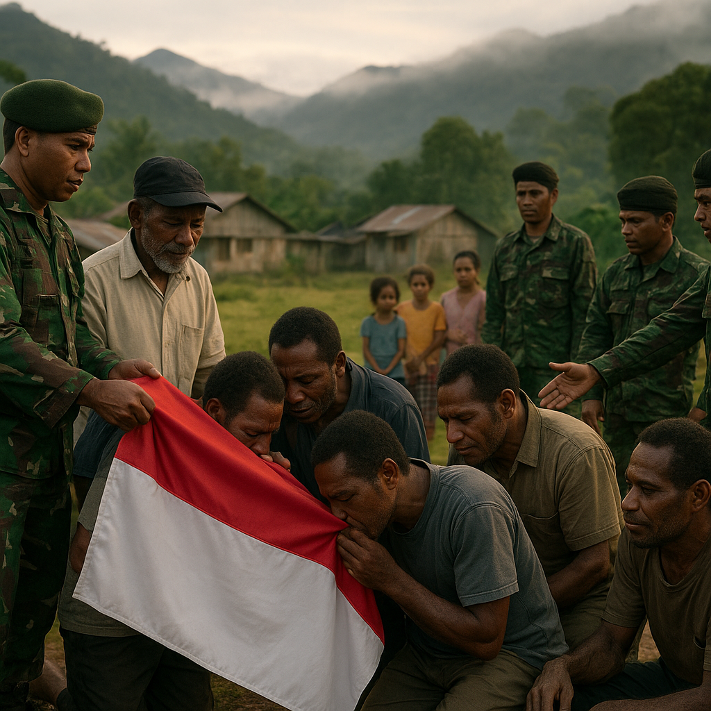 Cium Bendera Merah Putih, 8 Anggota OPM Pegunungan Bintang Kembali ke NKRI