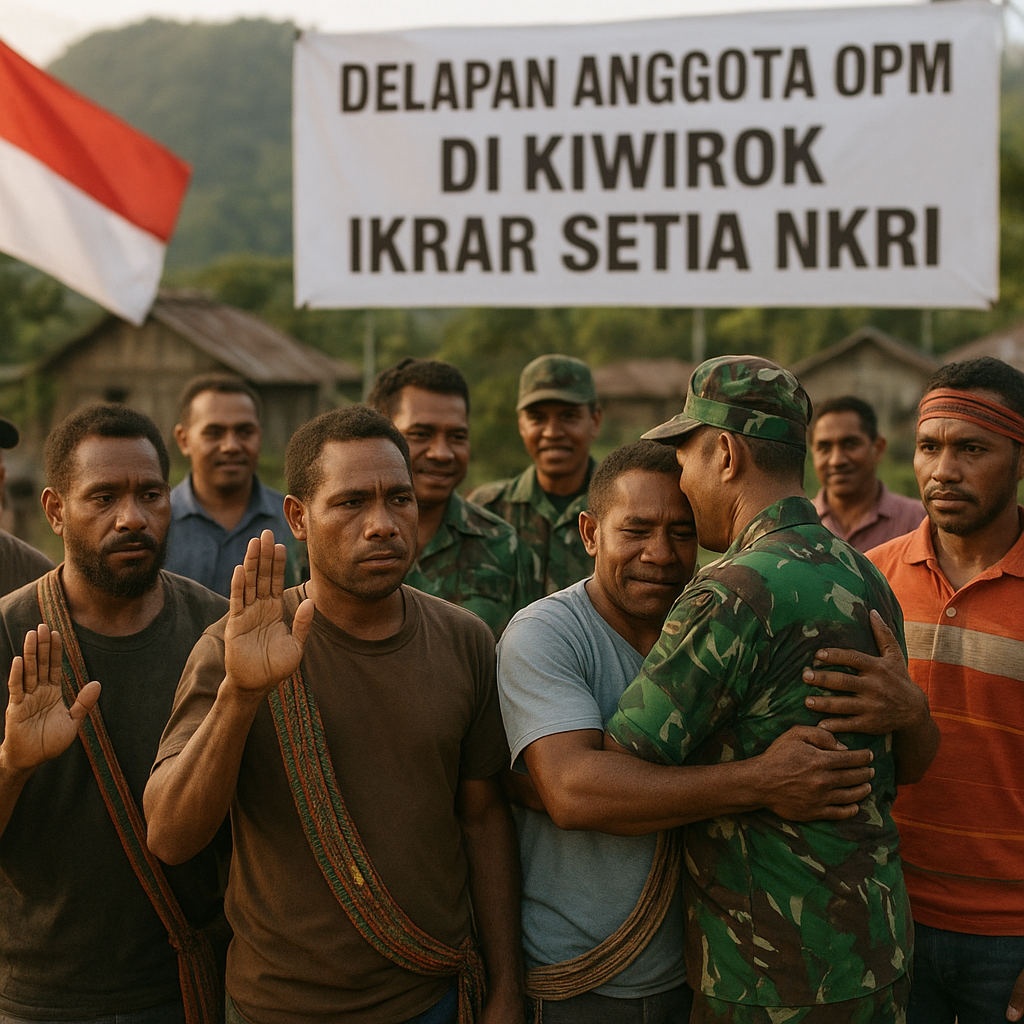 Delapan Anggota OPM di Kiwirok Ikrar Setia NKRI, Babak Baru Perdamaian Papua Mulai Terbuka