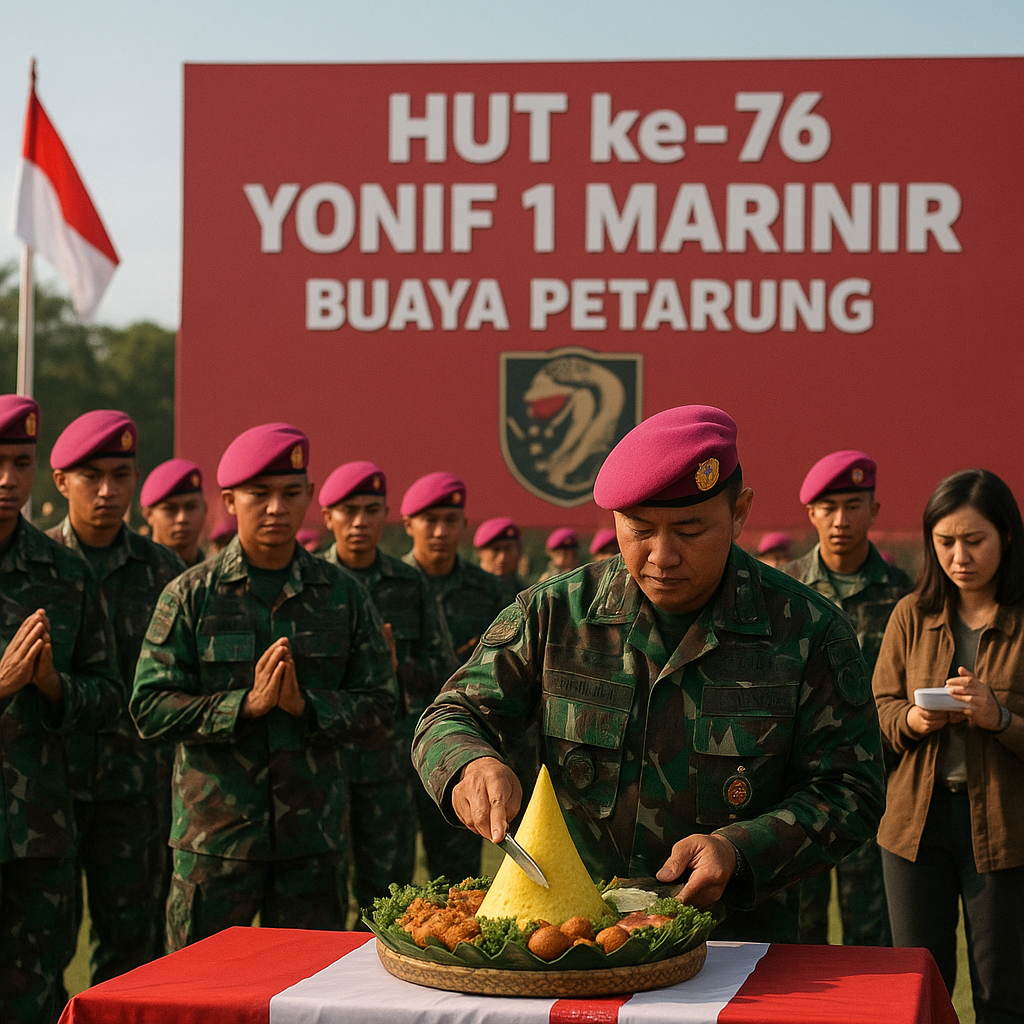 Doa dan Syukur Warnai HUT ke-76 Yonif 1 Marinir, Buaya Petarung Teguhkan Semangat Pengabdian