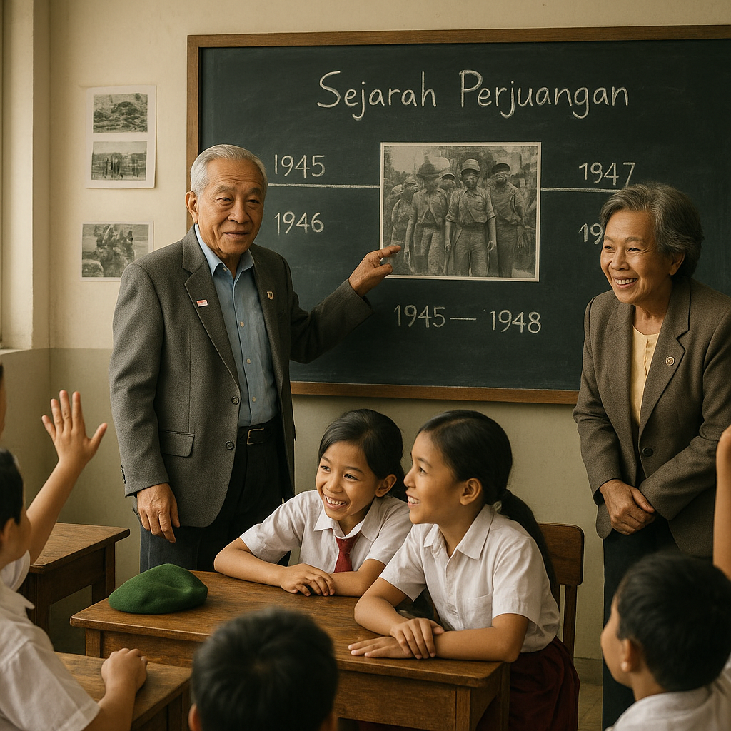 Purnawirawan TNI AD Mengajar Sejarah Perjuangan di Sekolah Dasar