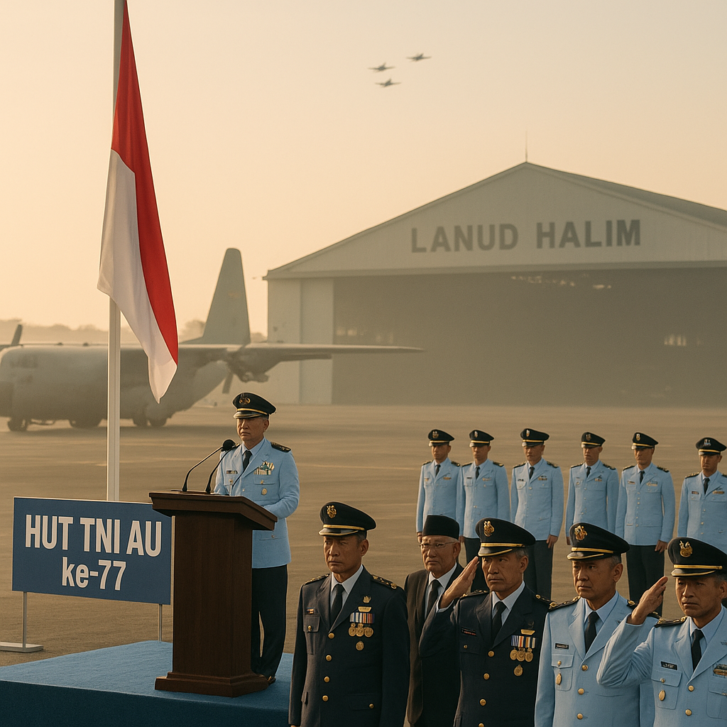 Peringatan Hari Ulang Tahun ke-77 TNI Angkatan Udara, Upacara Khidmat di Lanud Halim