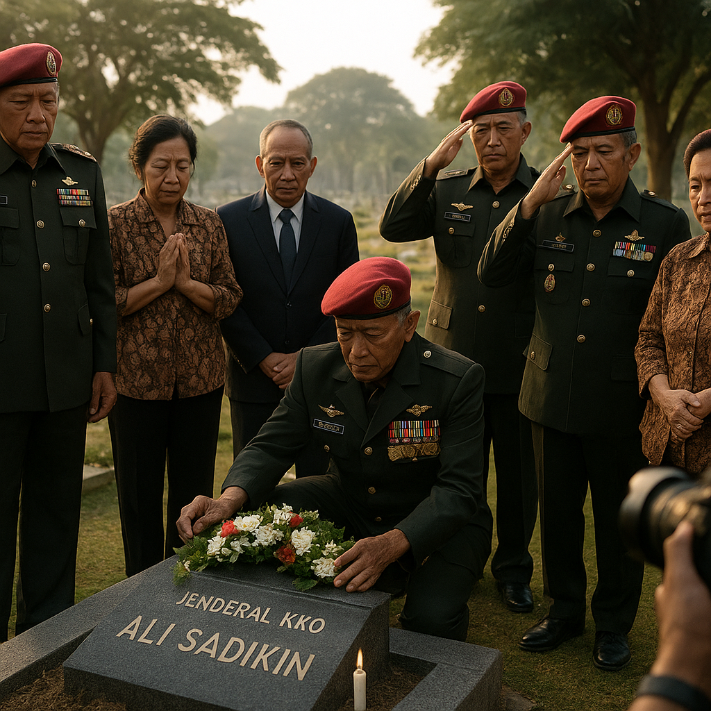 Peringatan HUT Ke-76 KKO: Purnawirawan Marinir Ziarah ke Makam Jenderal KKO Ali Sadikin