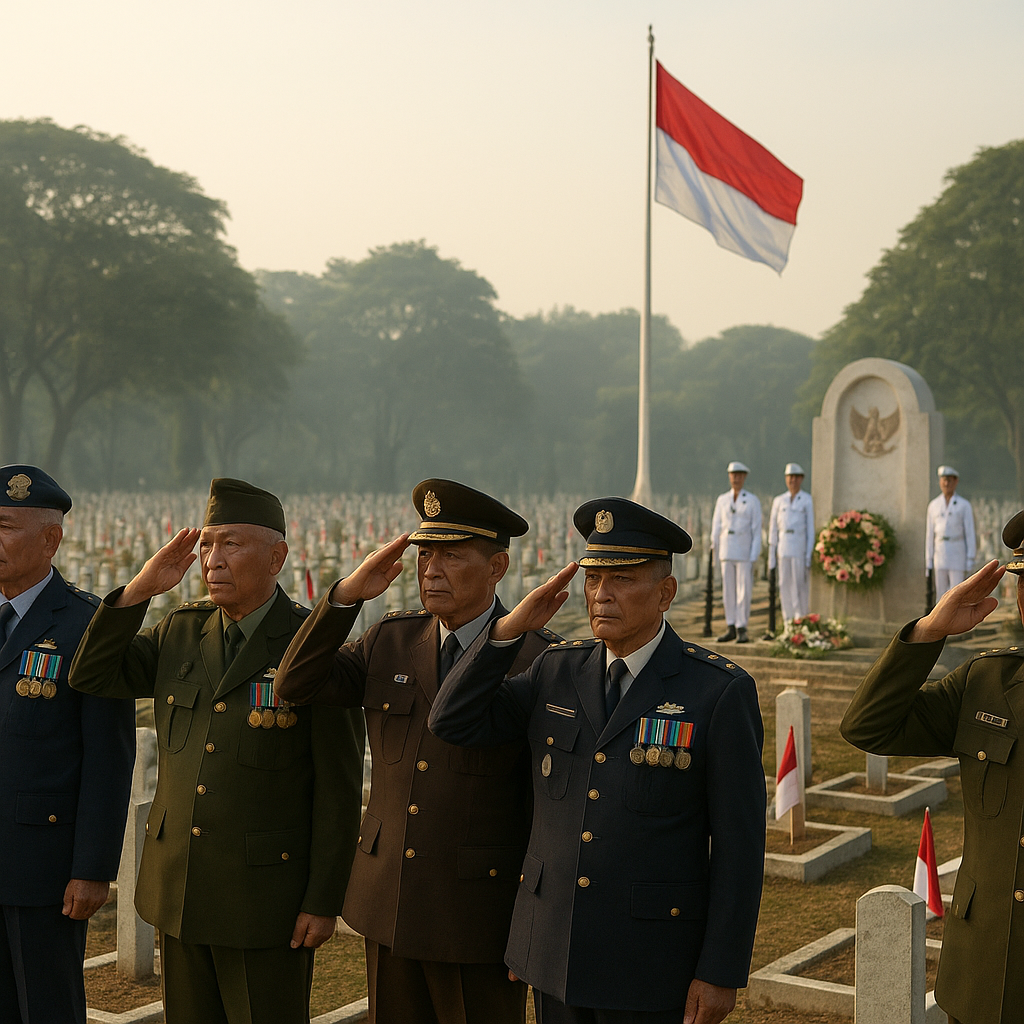 Peringatan HUT RI ke-80, Upacara Bendera di Makam Pahlawan Kalibata Diikuti Para Purnawirawan