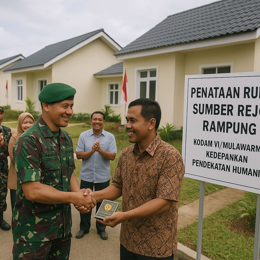 Penataan Rumdis Sumber Rejo Rampung, Kodam VI/Mulawarman Kedepankan Pendekatan Humanis