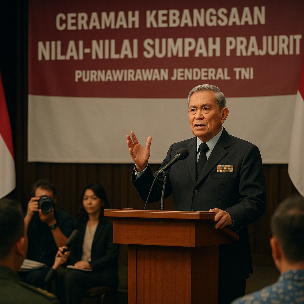 Ceramah Kebangsaan oleh Purnawirawan Jenderal TNI tentang Nilai-Nilai Sumpah Prajurit