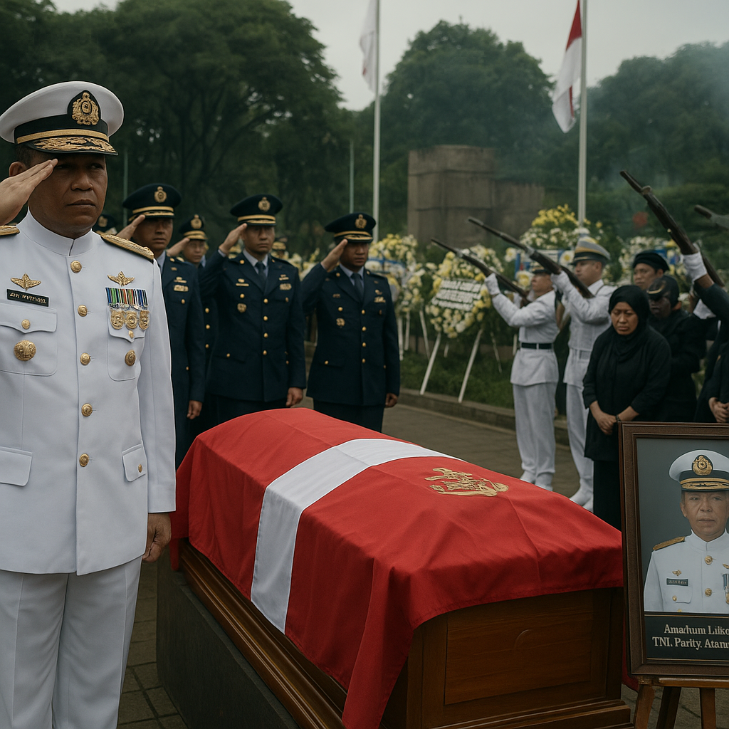 Kasal Pimpin Upacara Pemakaman Militer Almarhum Laksamana TNI (Purn.) Achmad Sutjipto