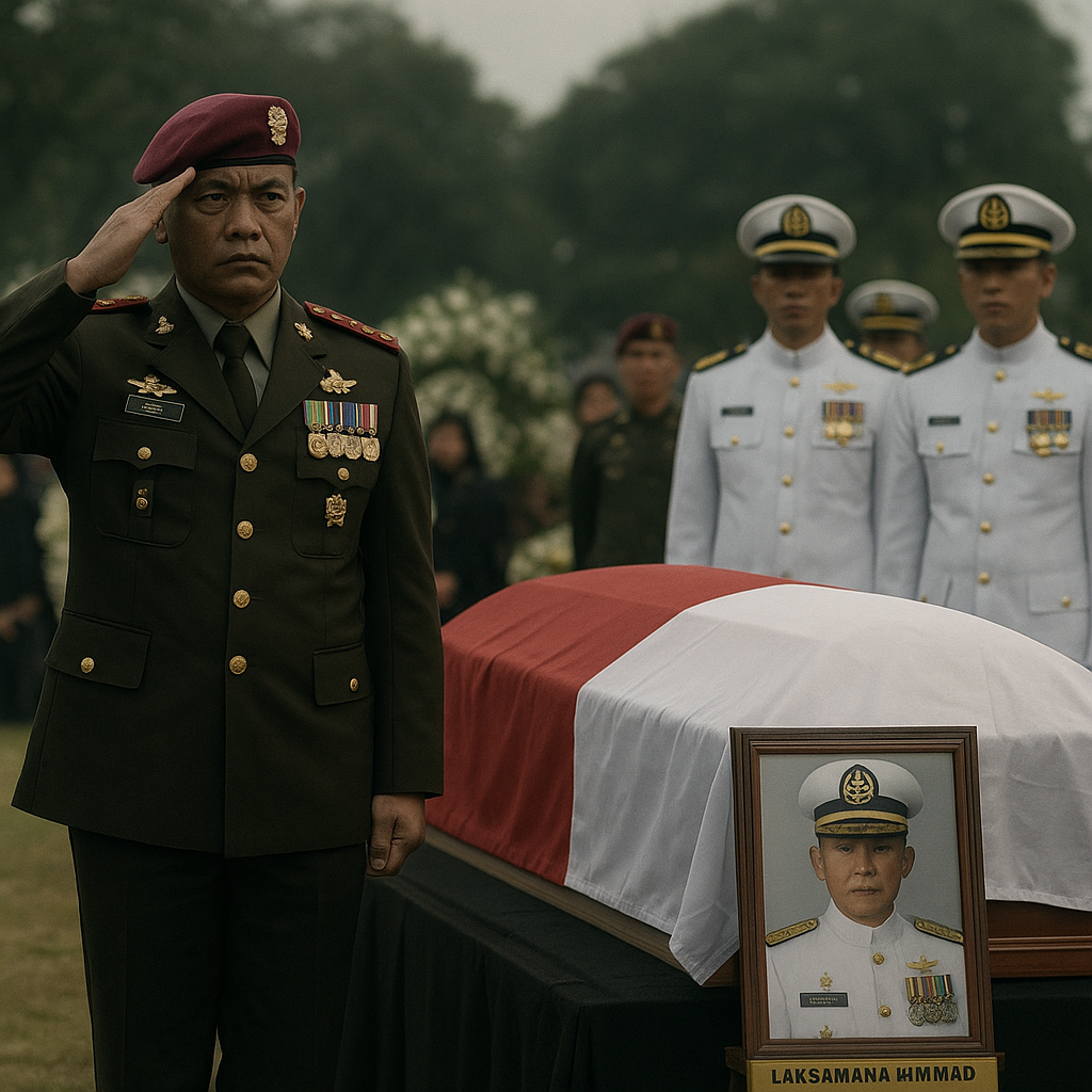 Panglima Korps Marinir Hadiri Pemakaman Militer Laksamana Achmad Sutjipto, Tunjukkan Solidaritas Korps