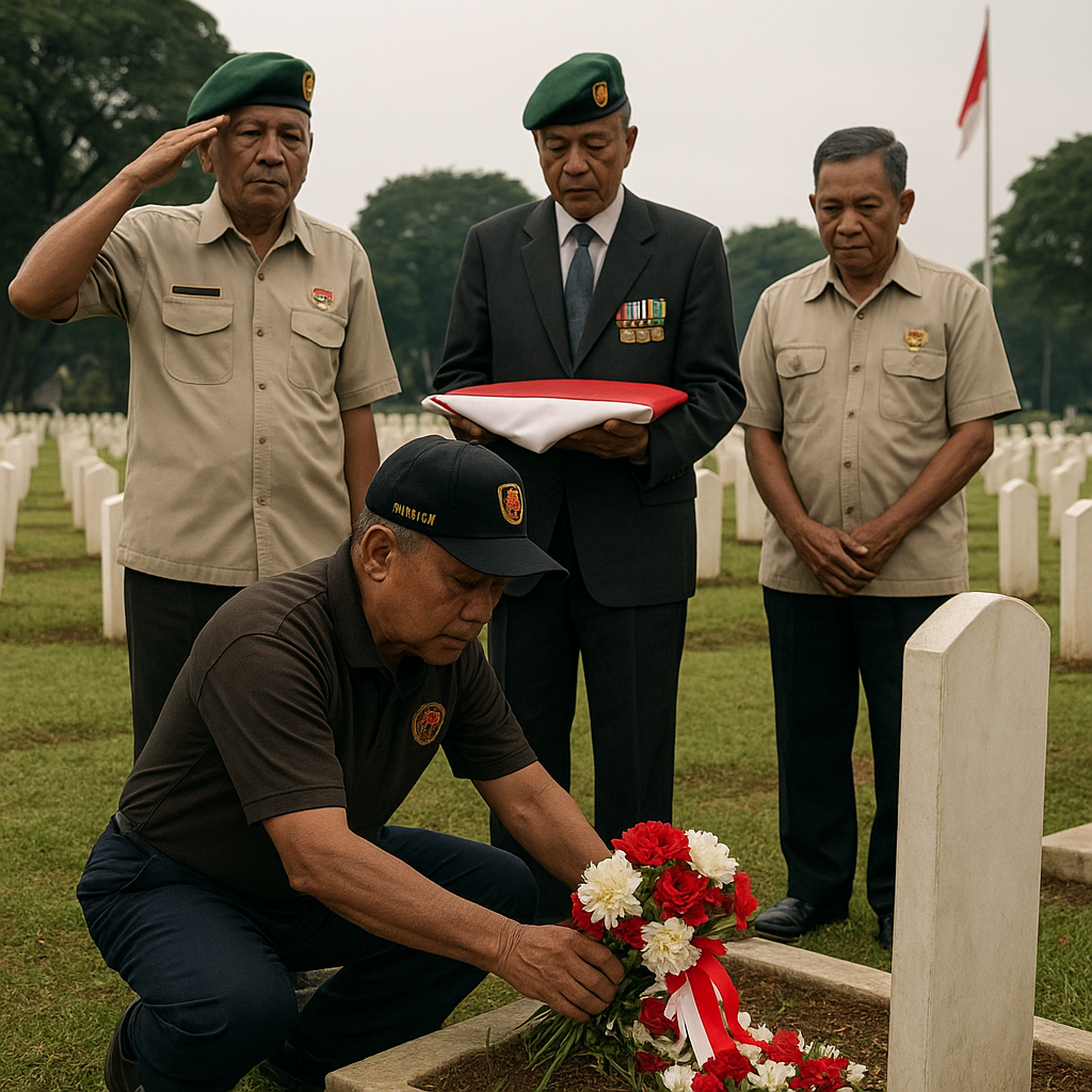 Ziarah ke TMP Kalibata, Purnawirawan Yonif 123 Renungkan Pengabdian Rekan-Rekan yang Gugur dalam Tugas