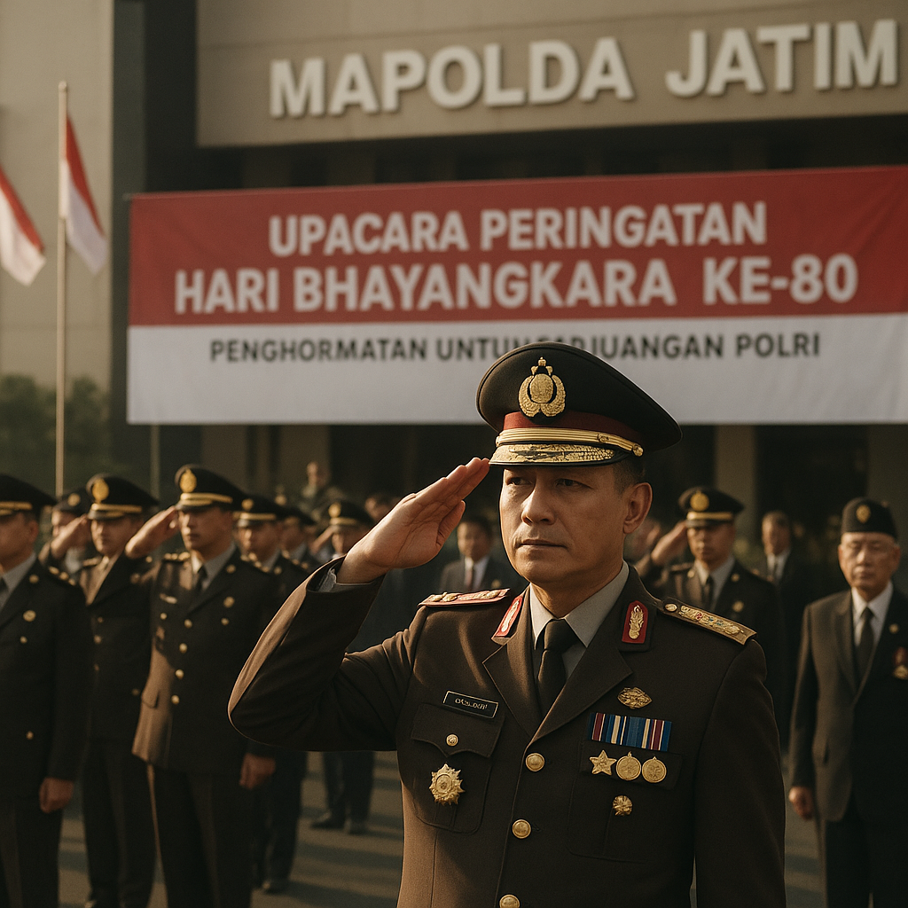 Upacara Peringatan Hari Bhayangkara ke-80 di Mapolda Jatim, Penghormatan untuk Perjuangan Polri