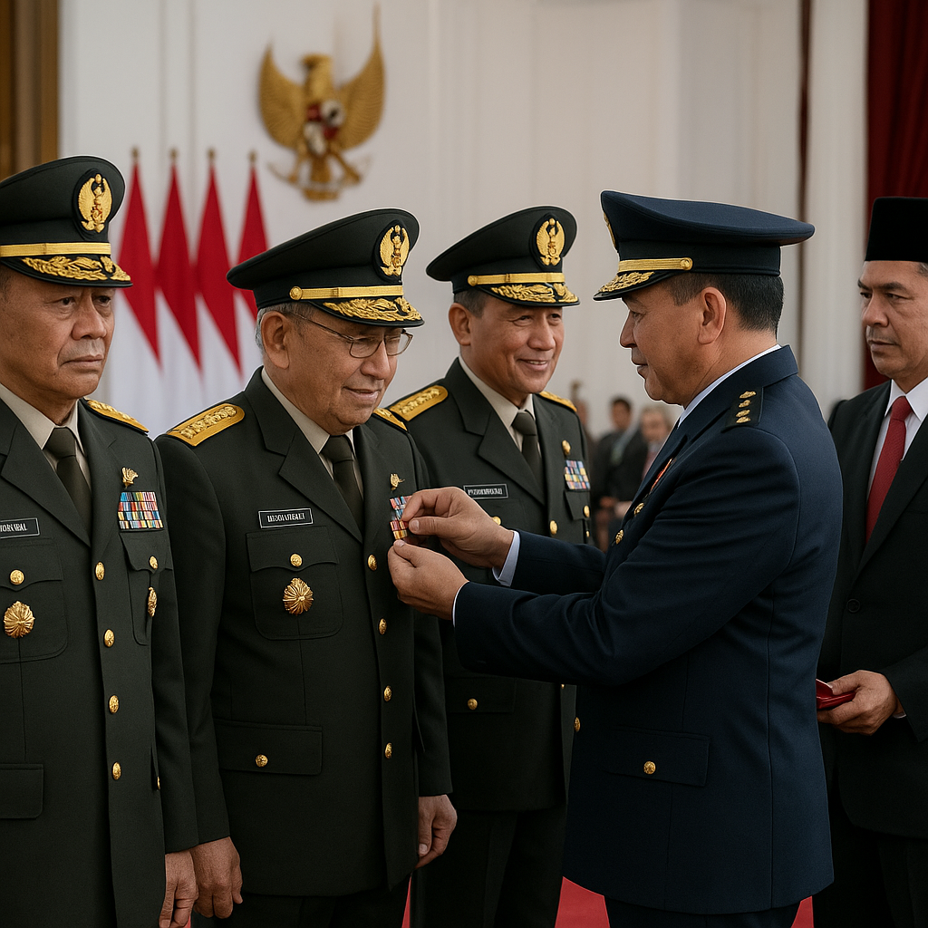 Penganugerahan Tanda Kehormatan Bintang Yudha Dharma bagi Empat Purnawirawan Jenderal TNI
