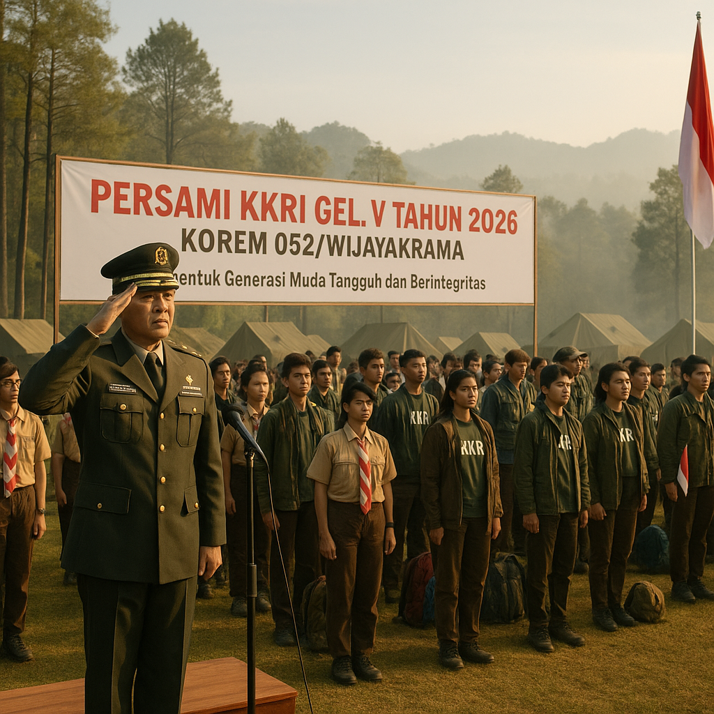 Bentuk Generasi Muda Tangguh dan Berintegritas, Korem 052/WKR Resmi Buka Persami KKRI Gelombang V Tahun 2026