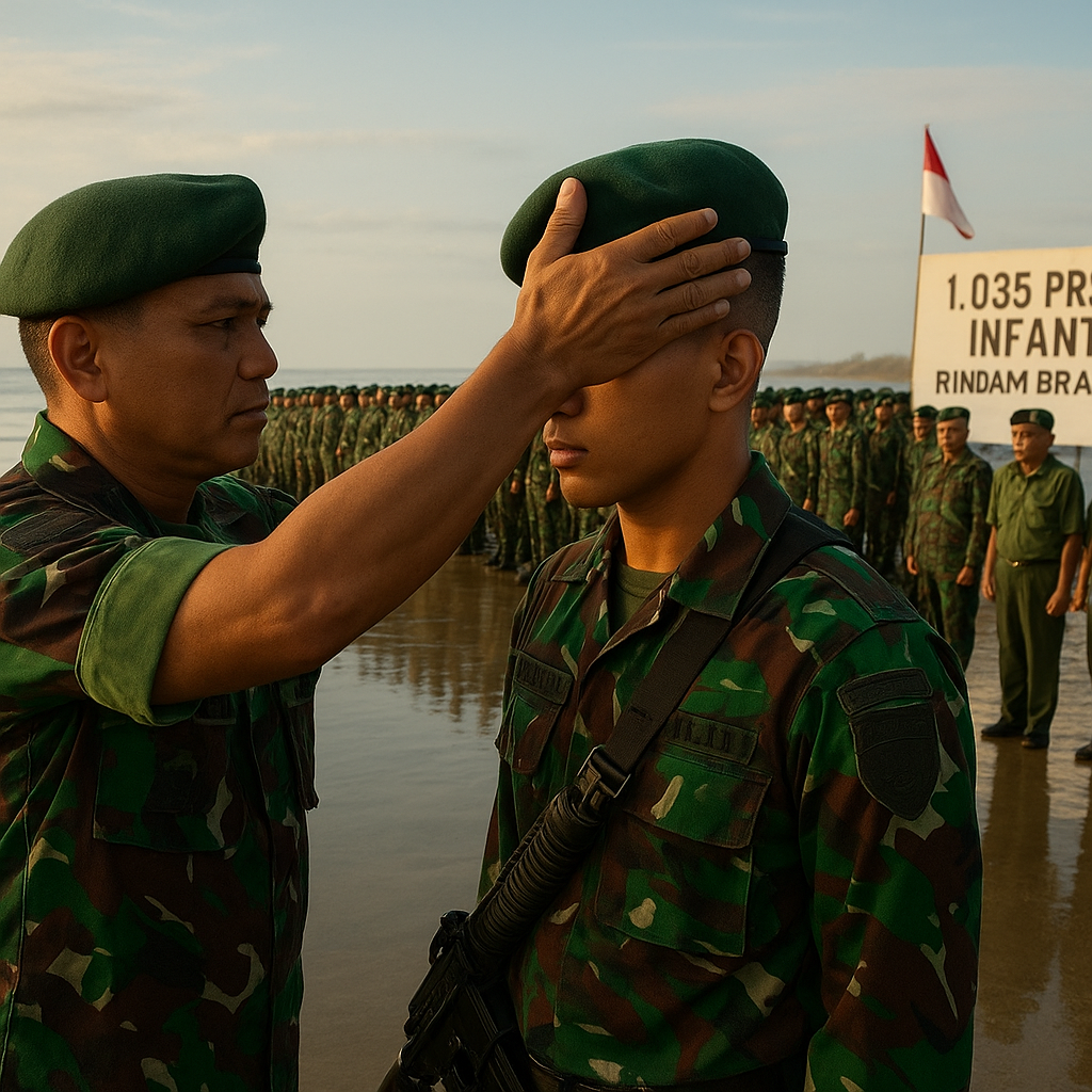 Pantai Jangkar Jadi Saksi Lahirnya 1.035 Prajurit Infanteri Tangguh, Tradisi Pembaretan Berlangsung Khidmat
