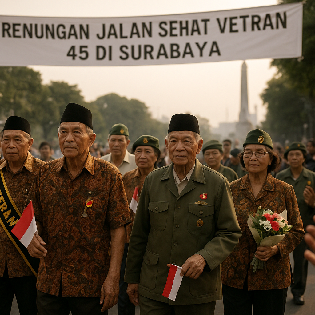 Renungan Jalan Sehat Para Veteran 45 di Surabaya