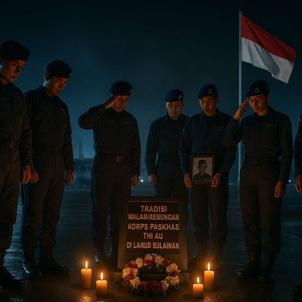 Tradisi Malam Renungan KORPS PASKHAS TNI AU di Lanud Sulaiman, Mengenang Darma Bakti di Udara