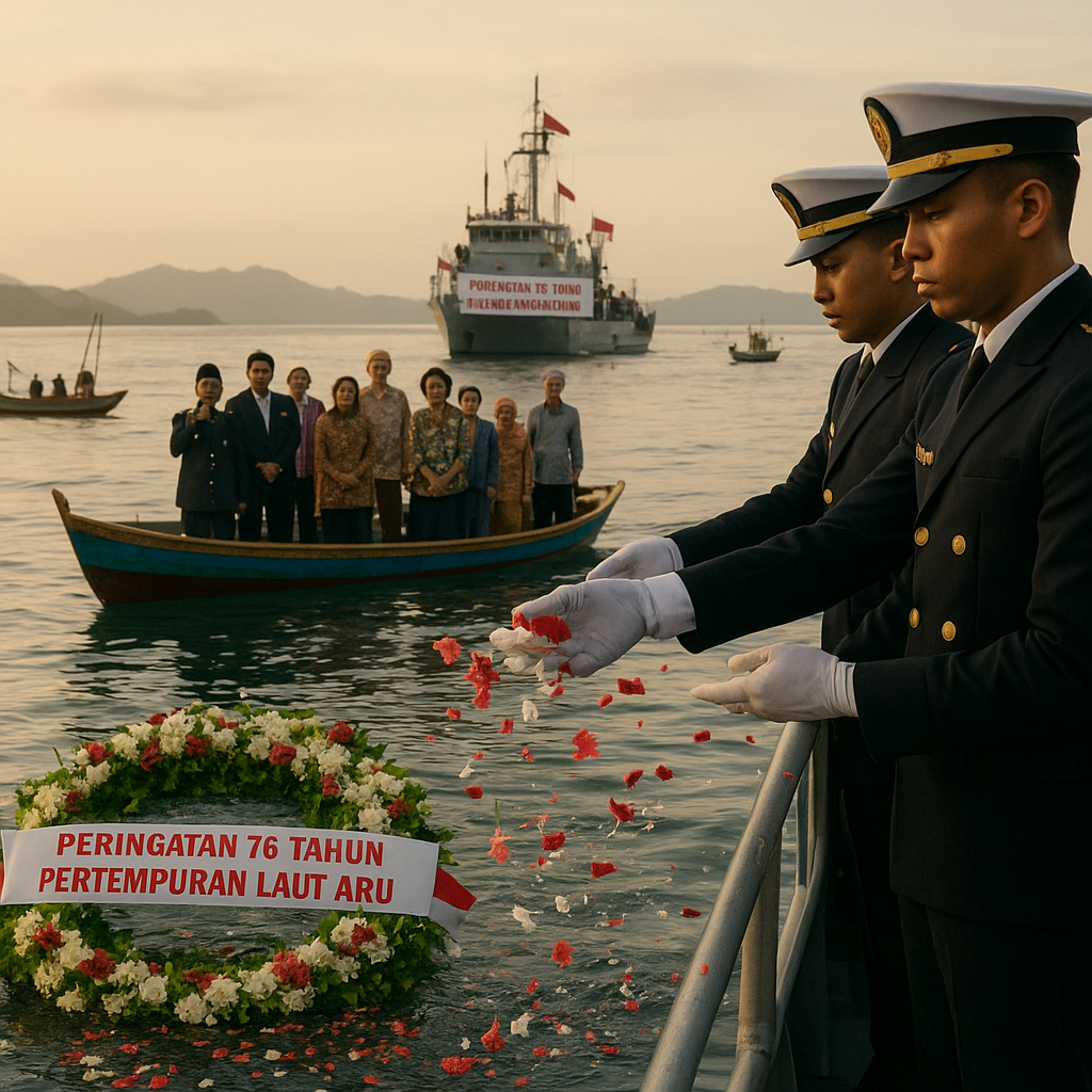 Peringatan 76 Tahun Pertempuran Laut Aru, Tabur Bunga di Perairan Maluku