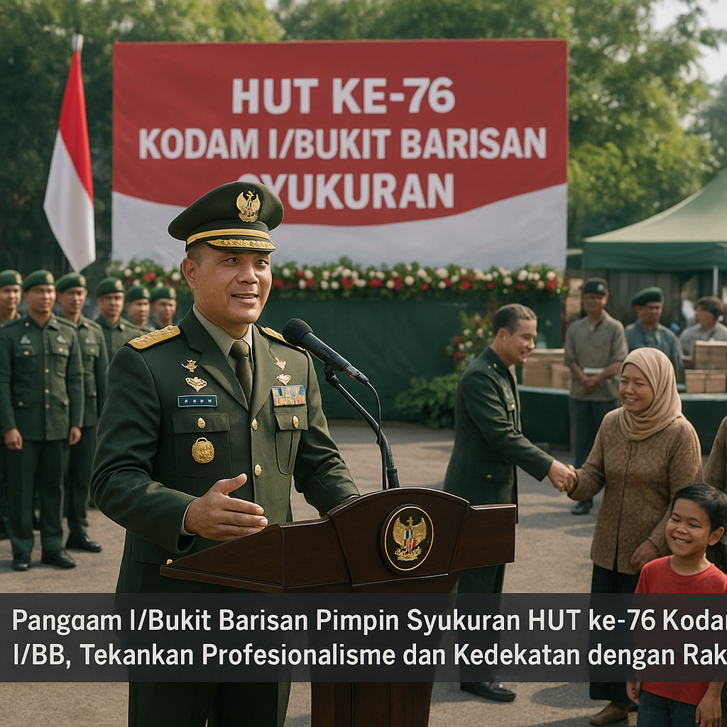 Pangdam I/Bukit Barisan Pimpin Syukuran HUT ke-76 Kodam I/BB, Tekankan Profesionalisme dan Kedekatan dengan Rakyat