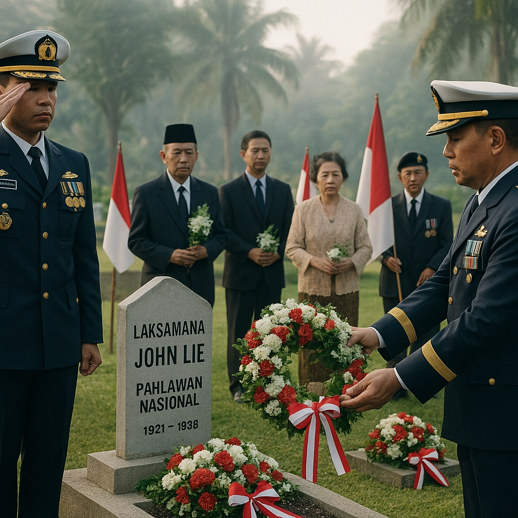 Upacara Penghormatan di Makam Laksamana John Lie, Pahlawan Nasional dari Laut