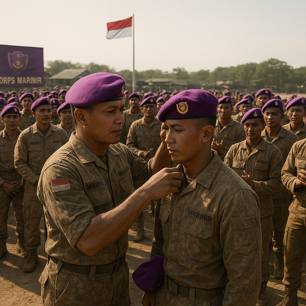 947 Prajurit Remaja Sandang Baret Ungu Korps Marinir Usai Tempuh Lintas Medan 350 Kilometer
