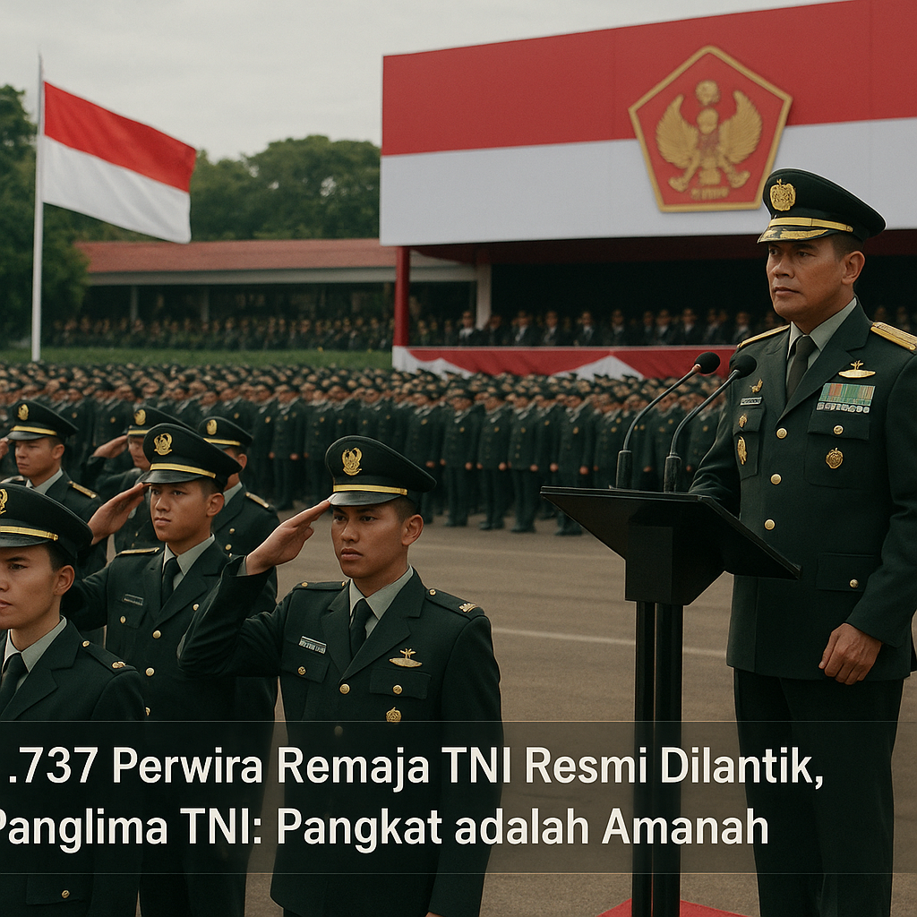 1.737 Perwira Remaja TNI Resmi Dilantik, Panglima TNI: Pangkat adalah Amanah