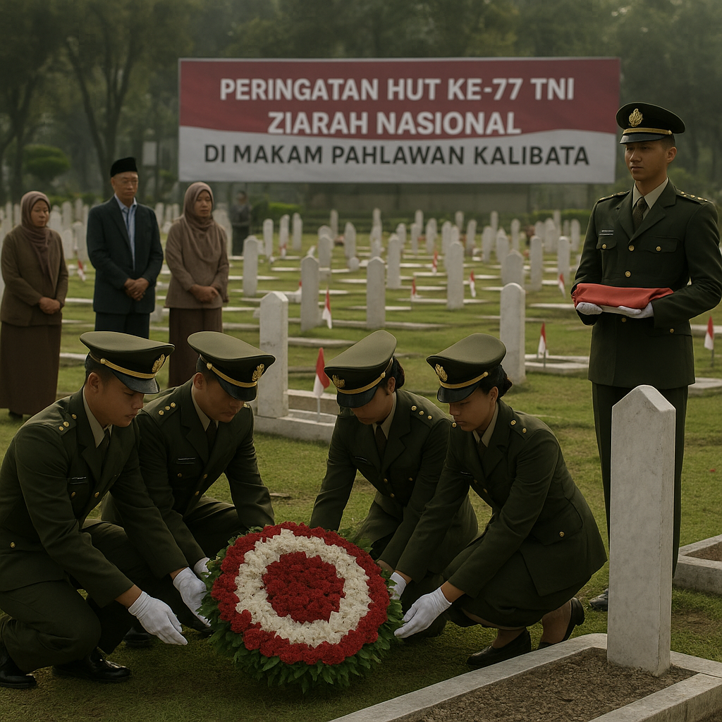Peringatan HUT ke-77 TNI di Makam Pahlawan Kalibata, Ziarah untuk Mengenang Jasa