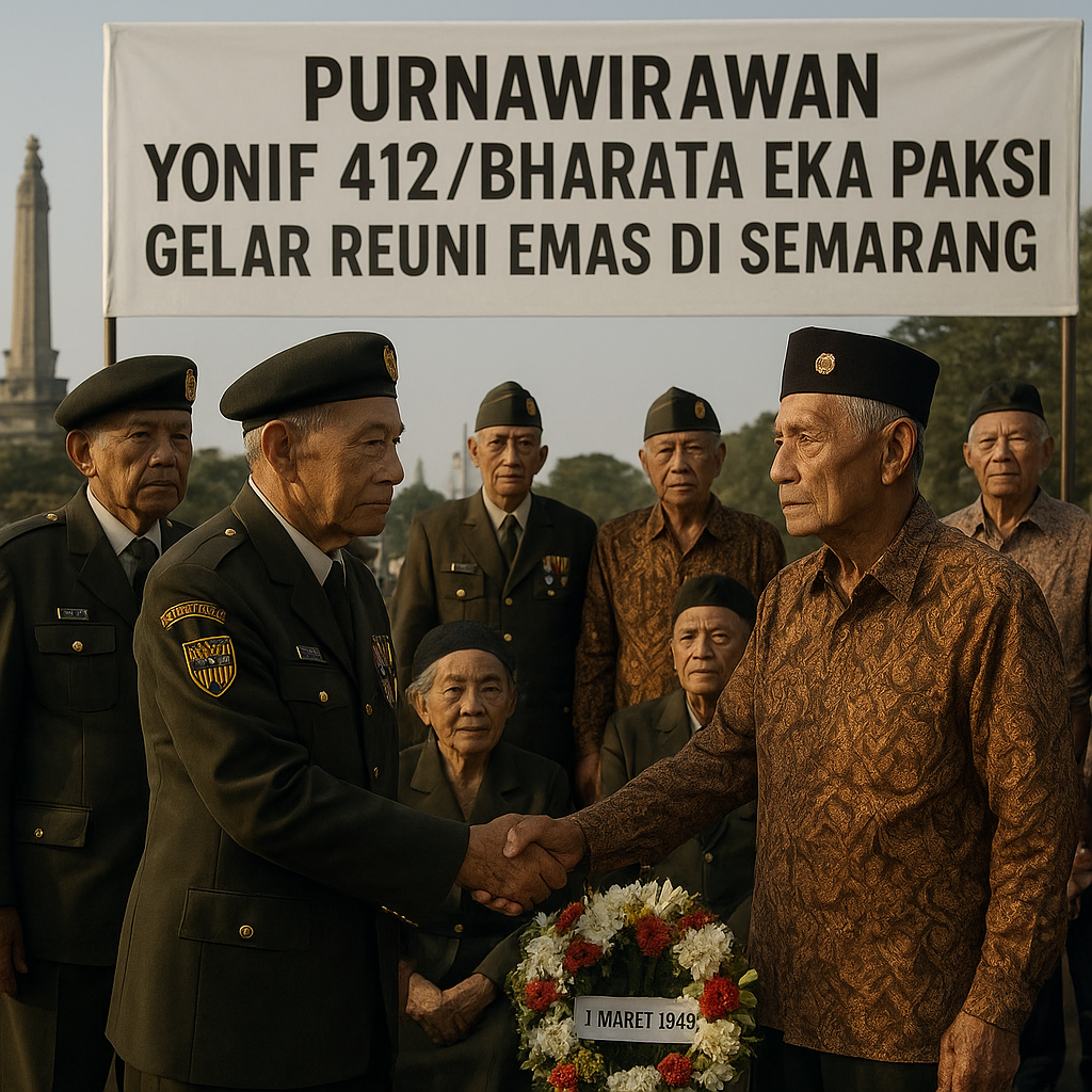 Purnawirawan Yonif 412/Bharata Eka Paksi Gelar Reuni Emas di Semarang, Kenang Serangan Umum 1 Maret