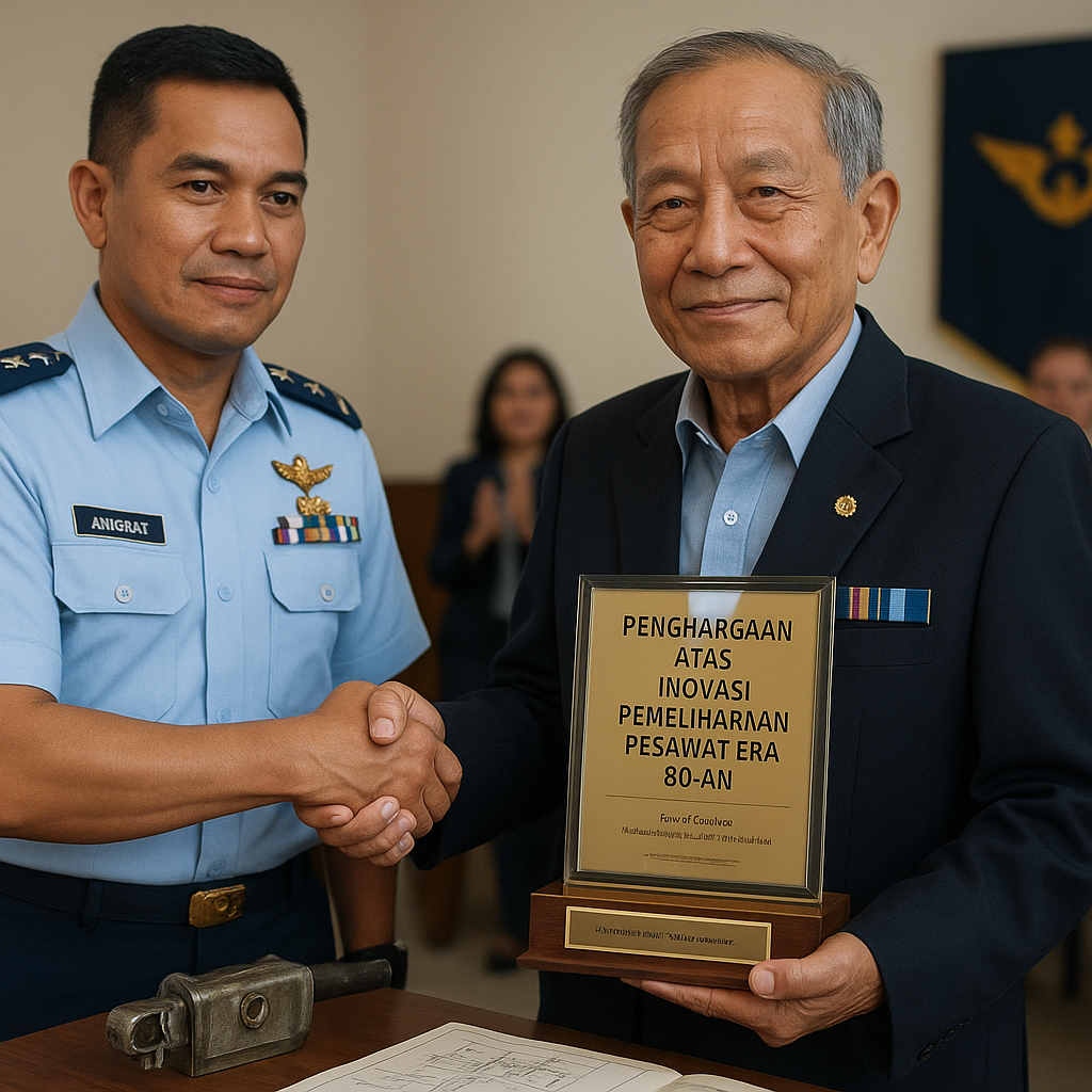 Purnawirawan TNI AU Dapat Penghargaan atas Inovasi Pemeliharaan Pesawat Era 80-an