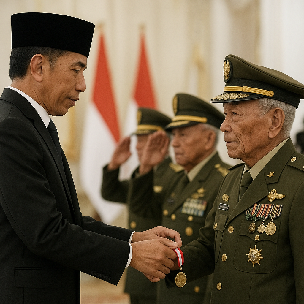 Purnawirawan TNI AD Terima Satyalancana Karya Bhakti dari Presiden