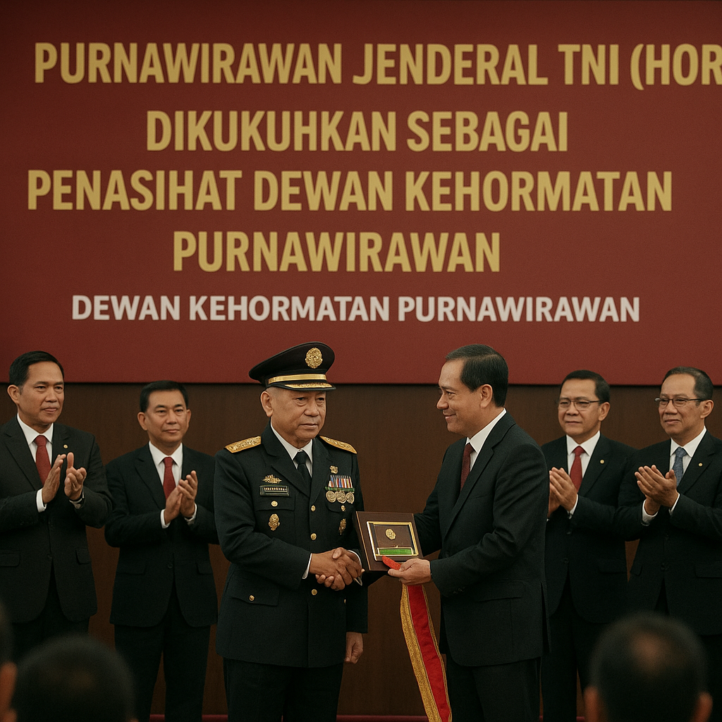 Purnawirawan Jenderal TNI (HOR) Sutjipto Dikukuhkan sebagai Penasihat Dewan Kehormatan Purnawirawan