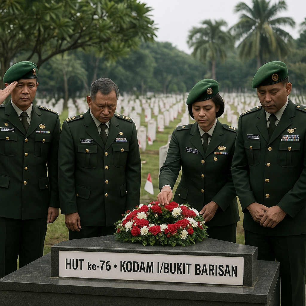 Napak Tilas di Pusara Pahlawan, Kodam I/Bukit Barisan Menatap Usia ke-76