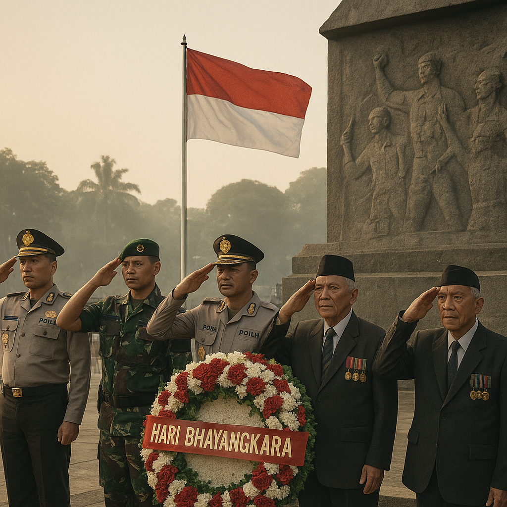 Peringatan Hari Bhayangkara, Polri dan TNI Bersama Mengenang Perjuangan di masa Revolusi