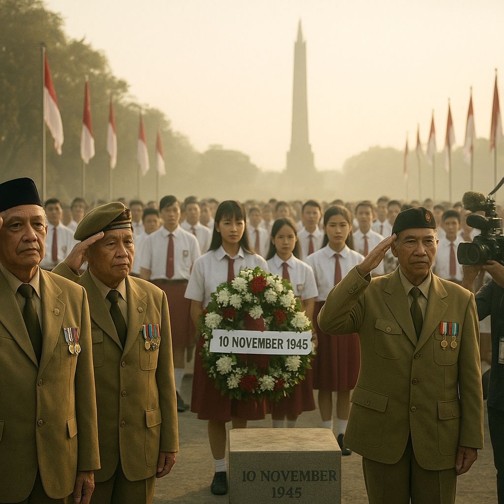 Napak Tilas Jejak Pertempuran 10 November di Surabaya, Dihadiri Para Veteran dan Pelajar
