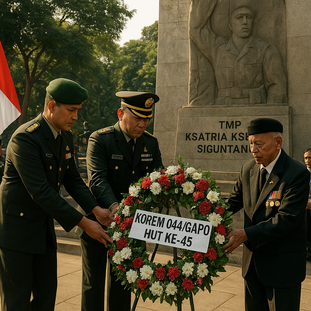 Korem Gapo Berziarah ke TMP Ksatria Ksetra Siguntang Peringati HUT ke-45