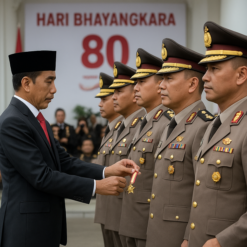 Presiden Anugerahi Enam Prajurit Polri Bintang Bhayangkara Nararya