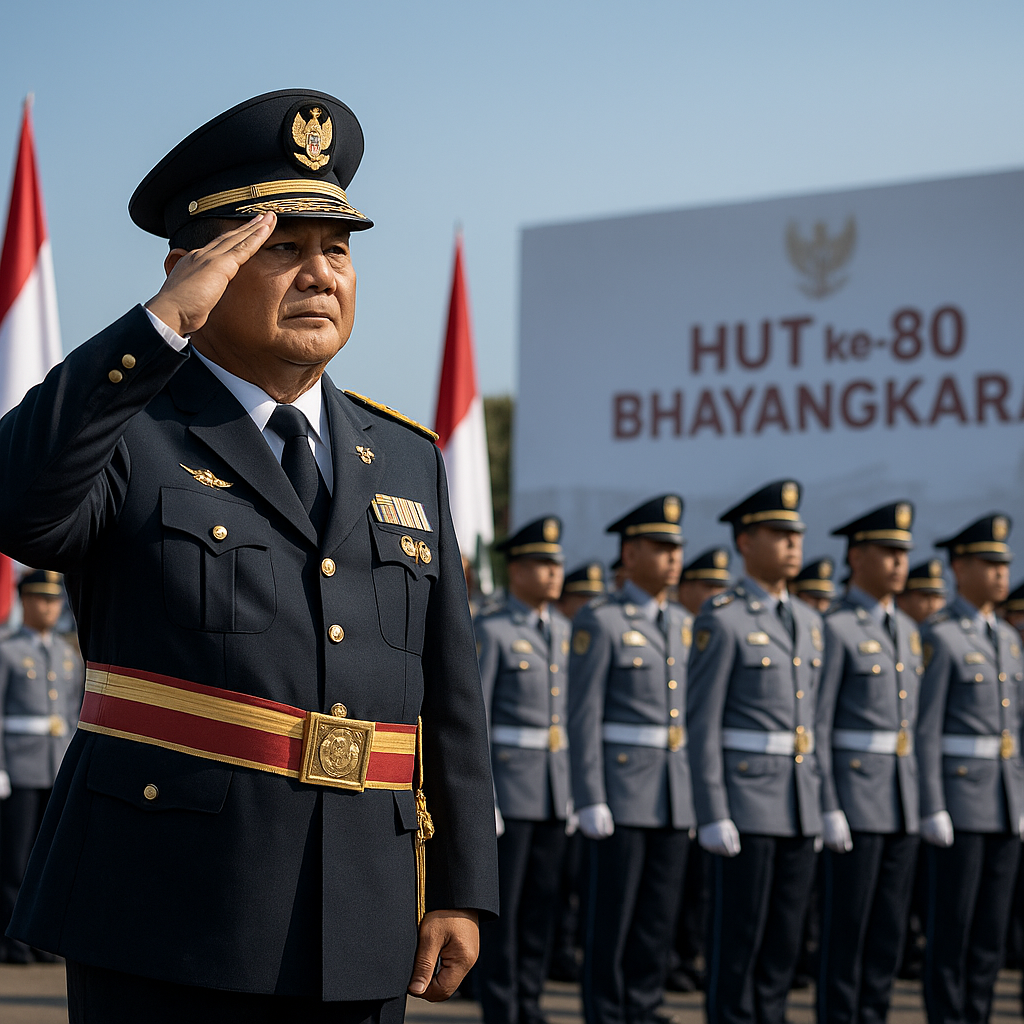 Prabowo Pimpin Langsung Upacara HUT ke-80 Bhayangkara dengan Khidmat