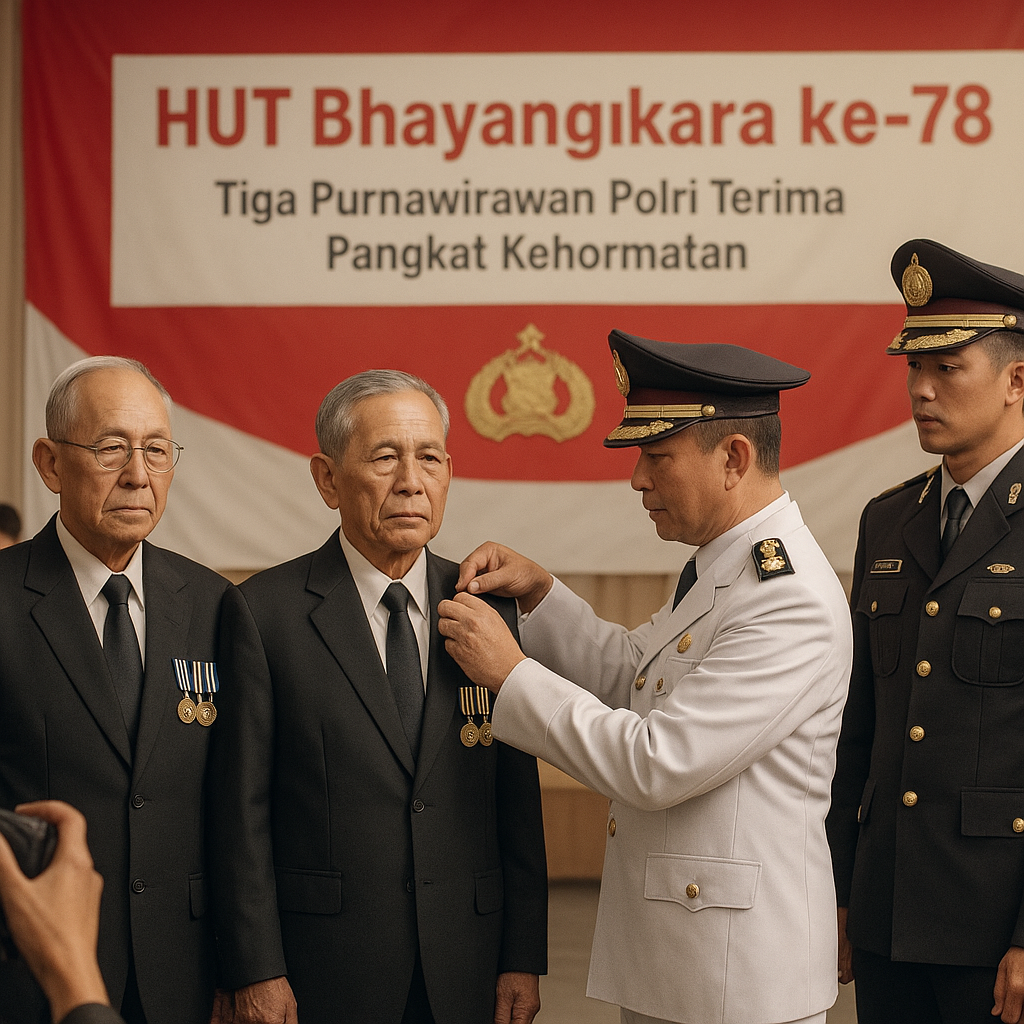 Tiga Purnawirawan Polri Terima Pangkat Kehormatan dalam HUT Bhayangkara