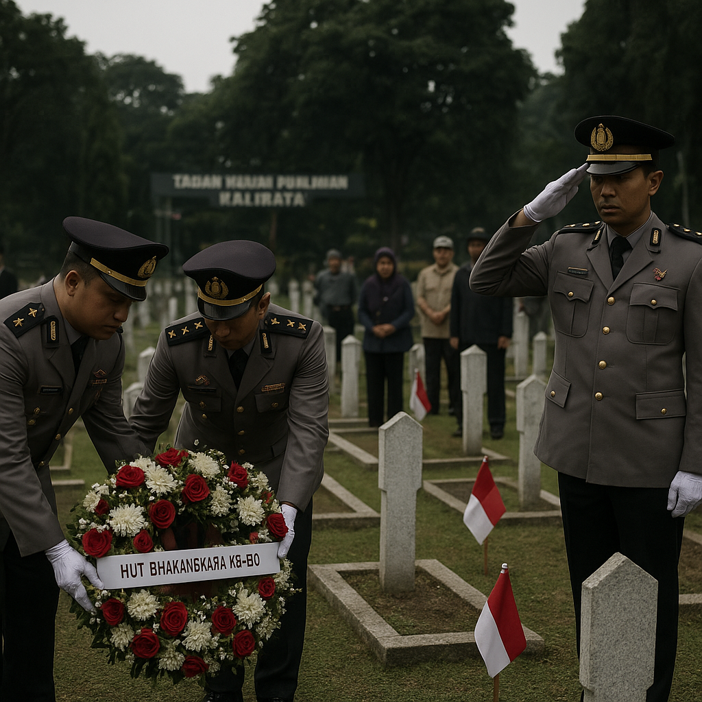 Ziarah ke Taman Makam Pahlawan: Rangkaian Awal HUT Bhayangkara ke-80