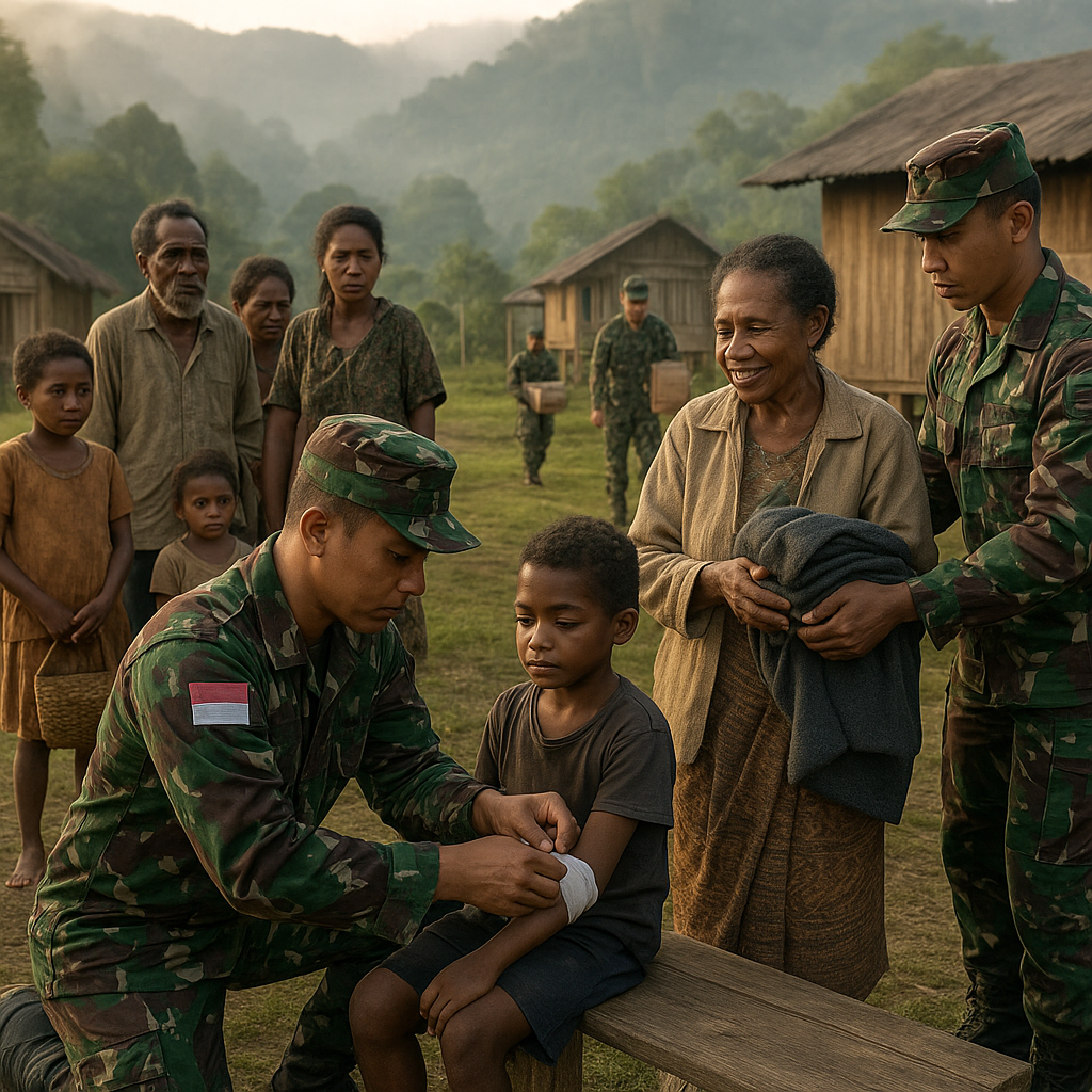 Prajurit Marinir Rawat Anak-anak hingga Lansia di Pedalaman Deiyai Papua