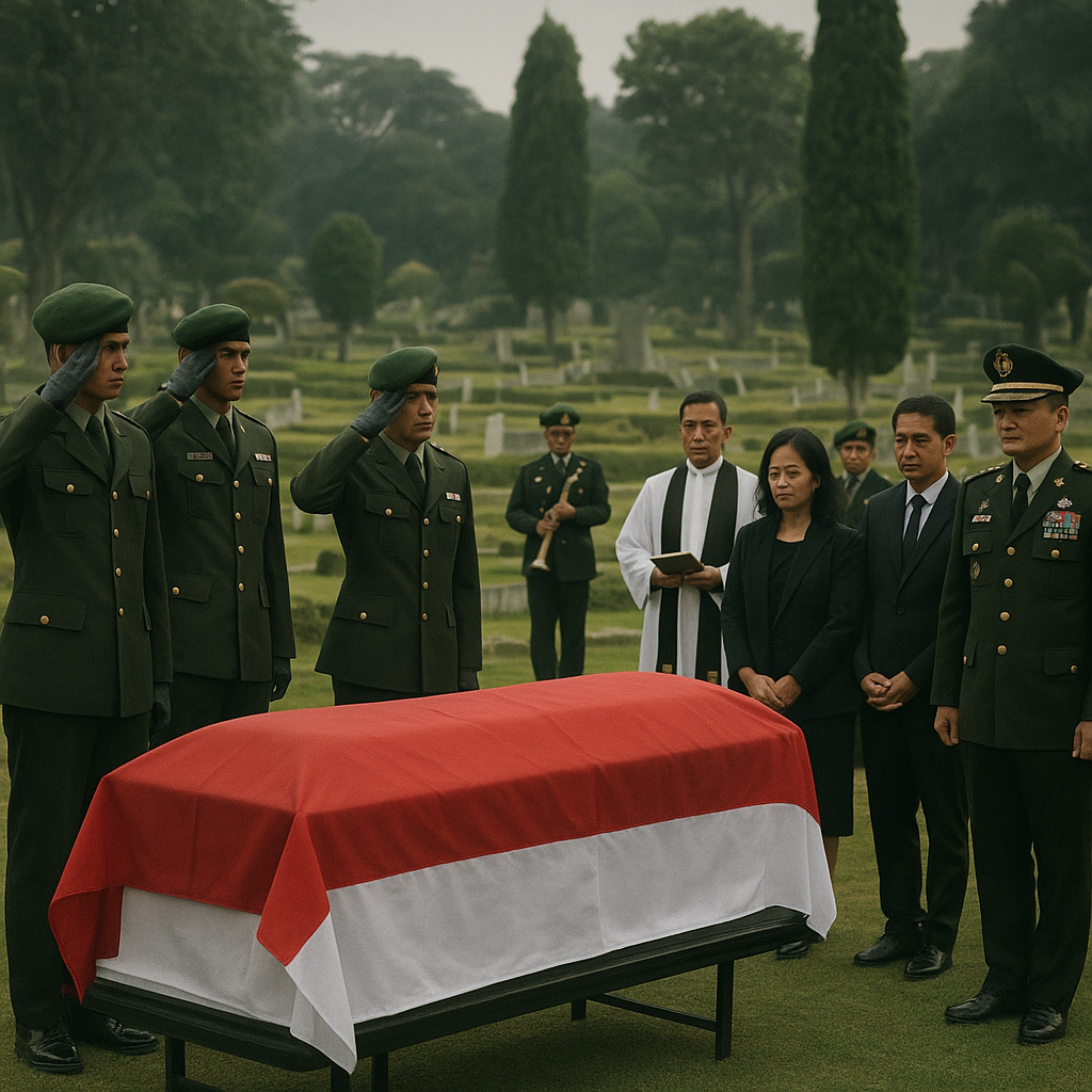 Upacara Penghormatan Terakhir untuk Purnawirawan Perwira Tinggi TNI di TMP Cikutra