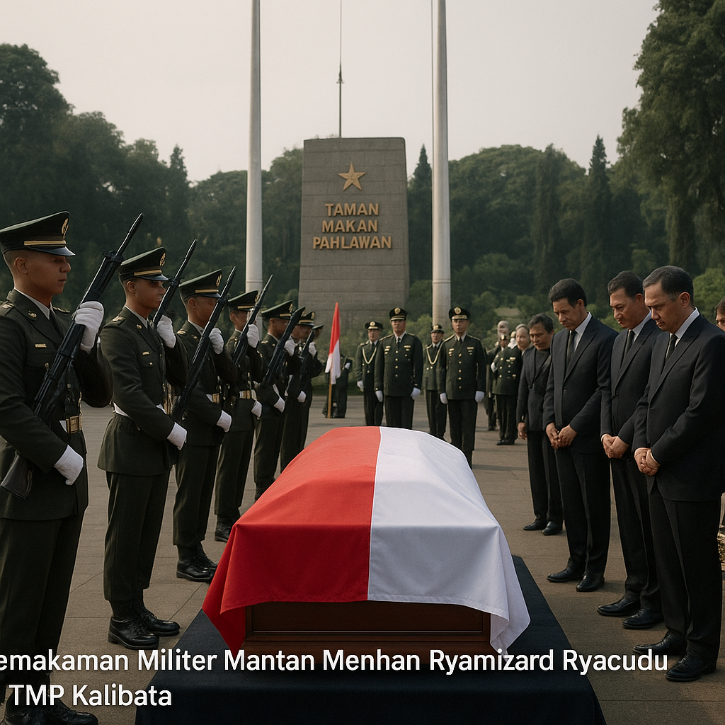 Pemakaman Militer Mantan Menhan Ryamizard Ryacudu di TMP Kalibata