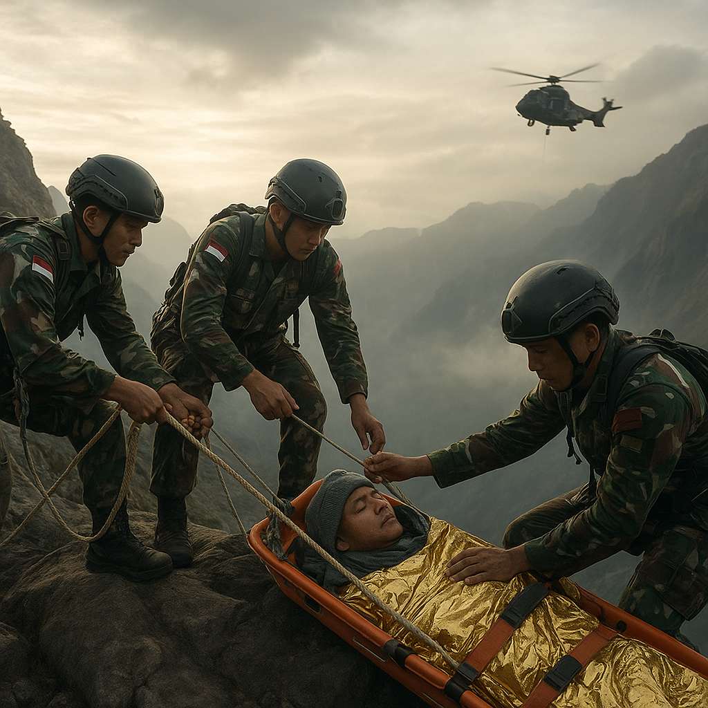 Operasi Evakuasi di Ketinggian 2.292 Mdpl: Bukti Ketangguhan Prajurit TNI