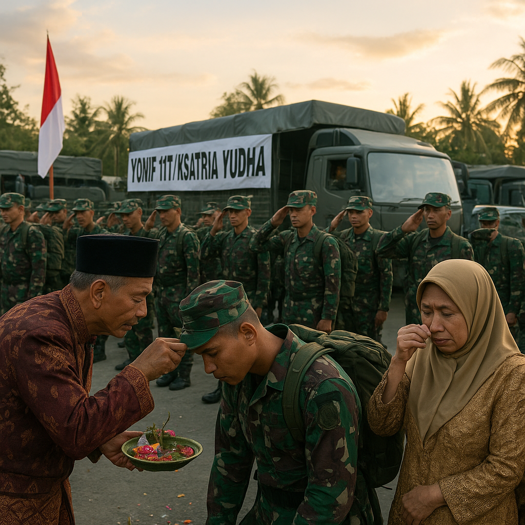 Kisah Haru dan Adat Peusijuk Iringi Keberangkatan 450 Ksatria Yudha ke Perbatasan Papua