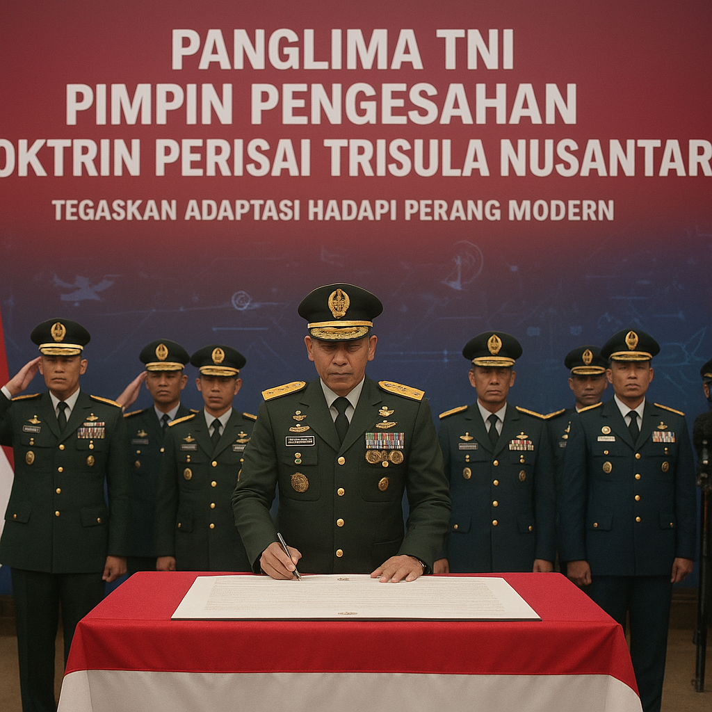 Panglima TNI Pimpin Pengesahan Doktrin Perisai Trisula Nusantara, Tegaskan Adaptasi Hadapi Perang Modern