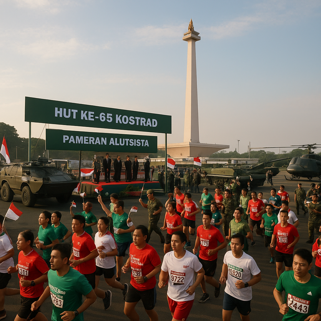 Ribuan Pelari dan Pameran Alutsista Semarakkan HUT ke-65 Kostrad di Monas